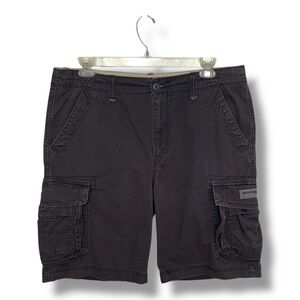 Unionbay Men’s Cargo Shorts Size 36 Charcoal Gray 100% Cotton Utility Pockets